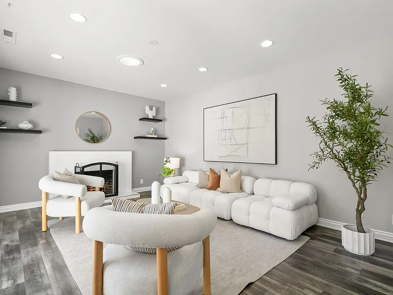Family room with second fireplace